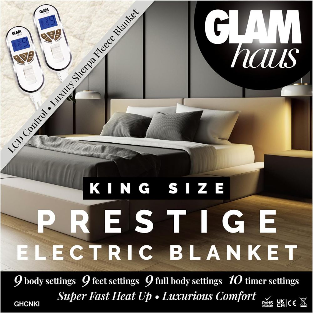 GlamHaus Electric Blanket King Size 7